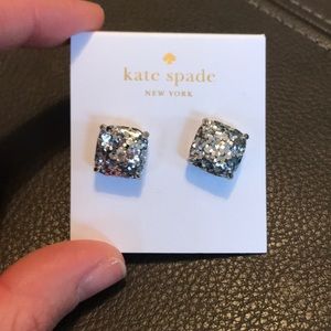 Kate Spade Silver Glitter Earrings